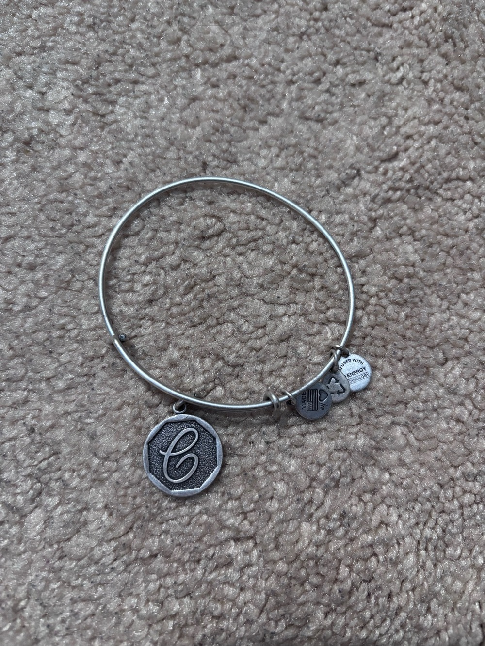 Silver Bracelet with “C” charm